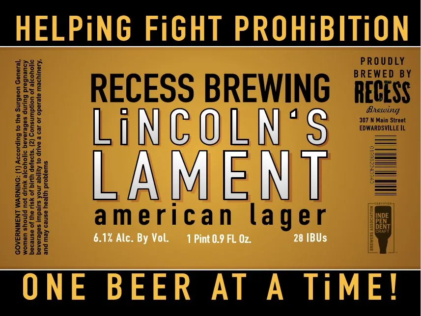 Lincoln's Lament — full label as filed with TTB