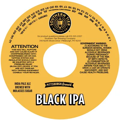 Black IPA label