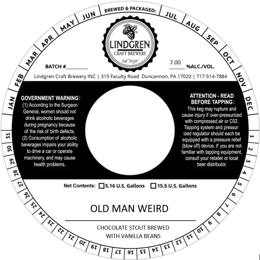 Old Man Weird — full label as filed with TTB