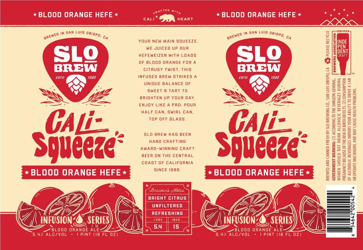 Cali-Squeeze Blood Orange Hefe — full label as filed with TTB