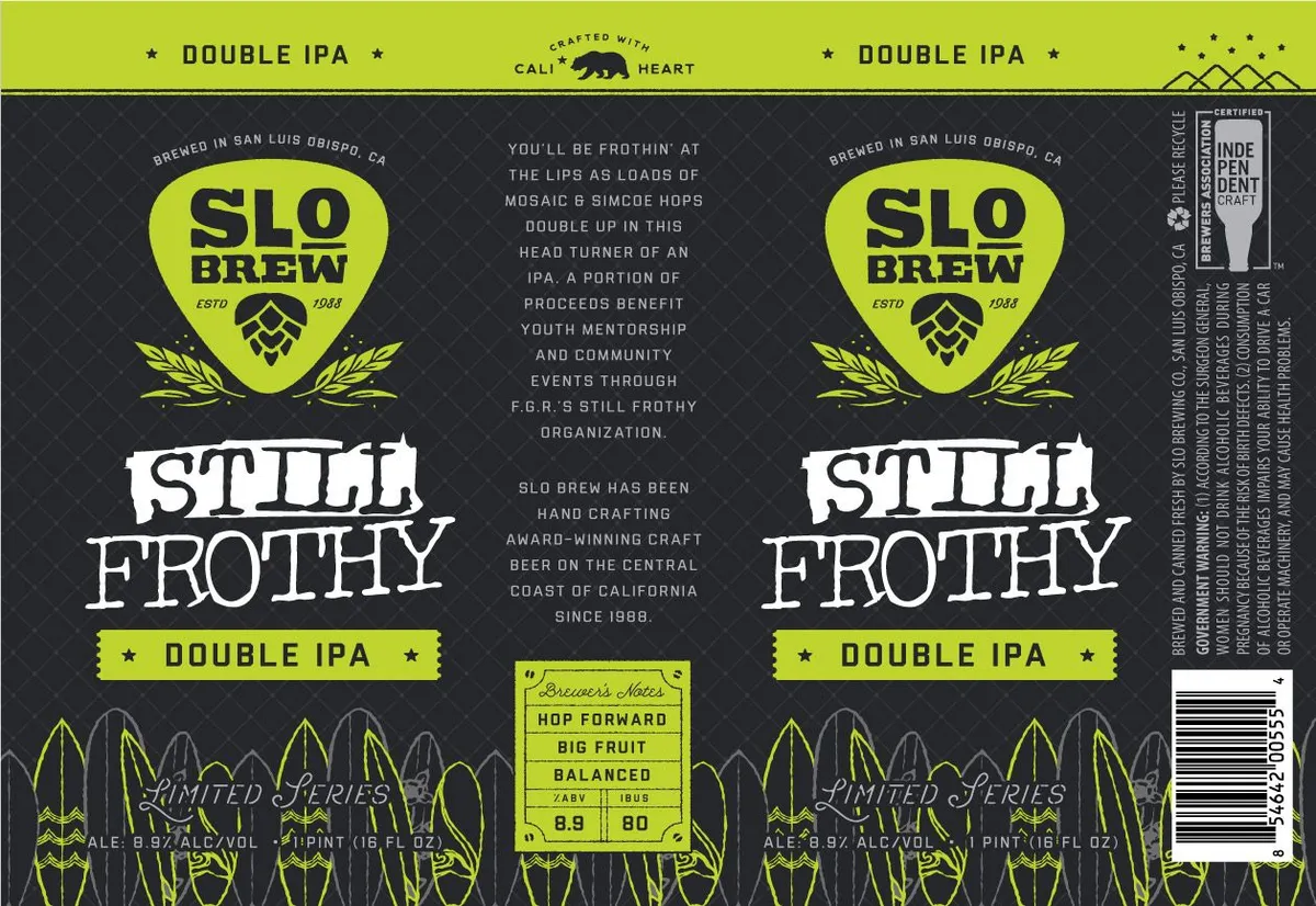 Still Frothy — full label as filed with TTB