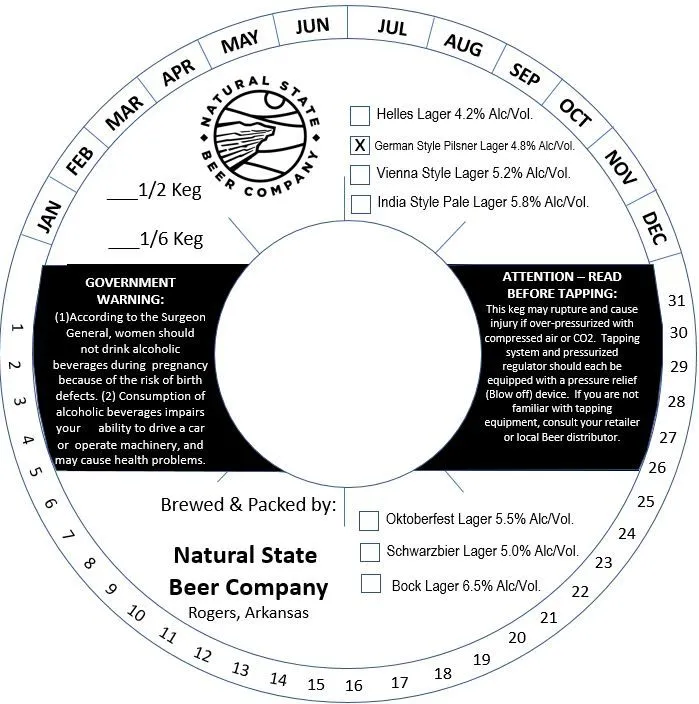 German Style Pilsner Lager — full label as filed with TTB