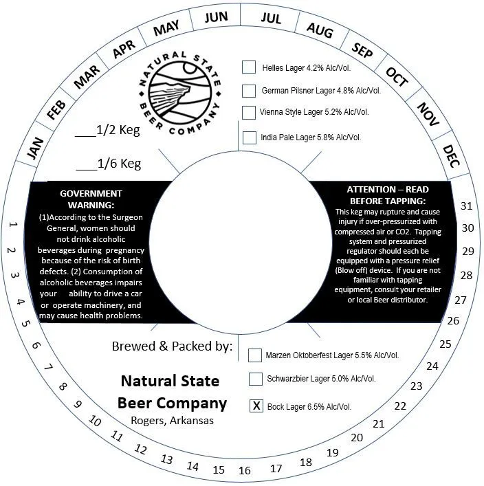 Bock Lager — full label as filed with TTB
