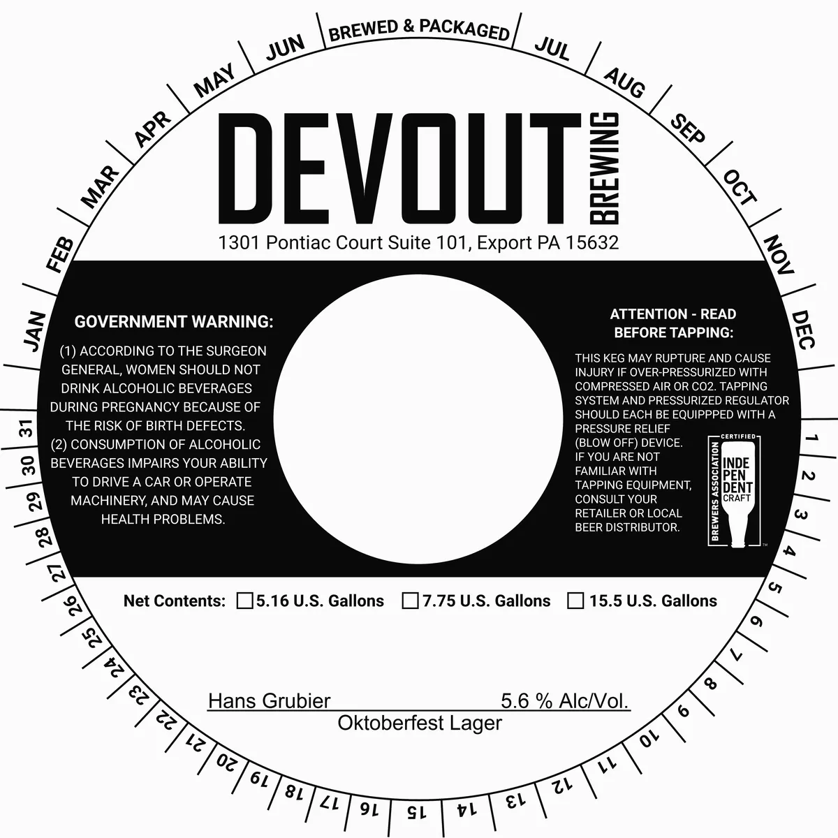Hans Grubier — full label as filed with TTB
