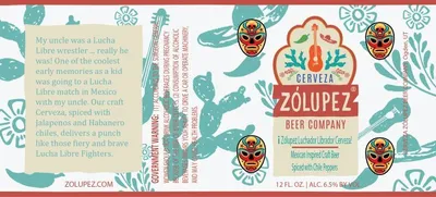 ¡Zolupez Luchador Librador Cerveza! label