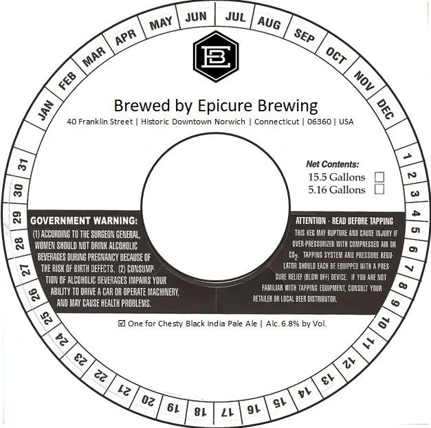 One for Chesty Black India Pale Ale — full label as filed with TTB