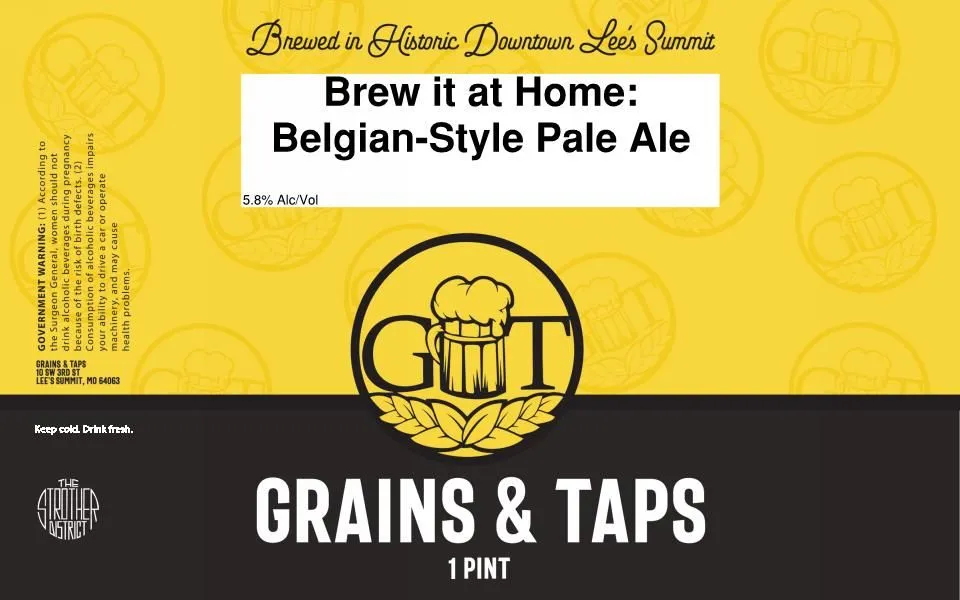 Brew It at Home: Belgian-Style Pale Ale — full label as filed with TTB