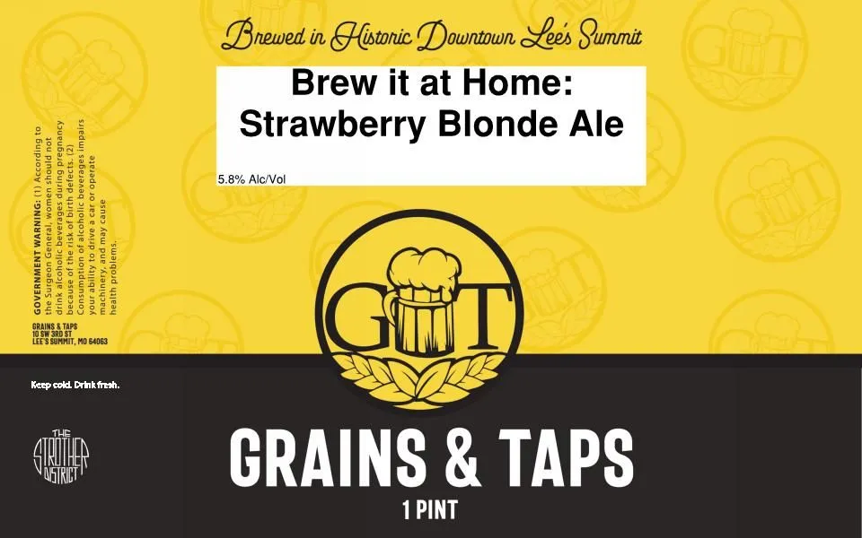 Brew It at Home: Strawberry Blonde Ale — full label as filed with TTB