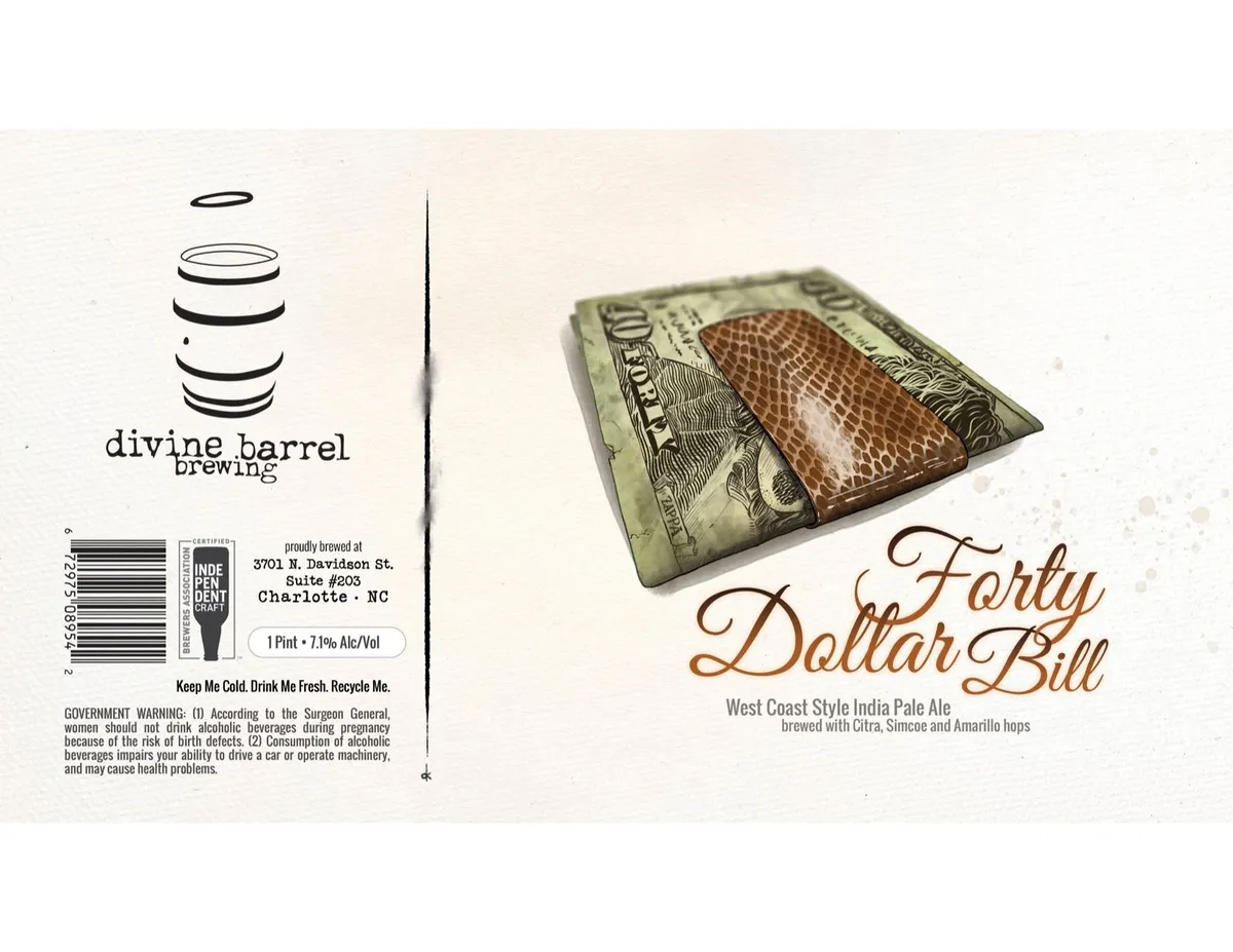 Forty Dollar Bill — full label as filed with TTB