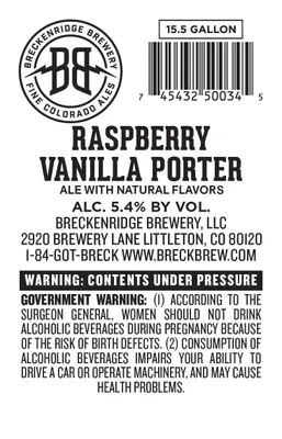 Raspberry Vanilla Porter label