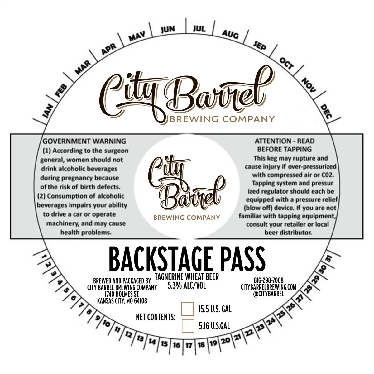 Backstage Pass — full label as filed with TTB