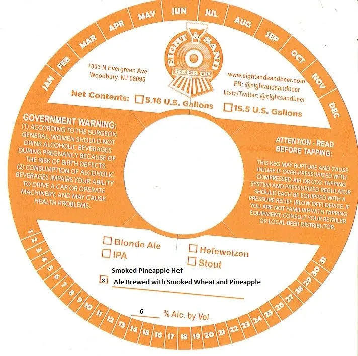 Smoked Pineapple Hef — full label as filed with TTB