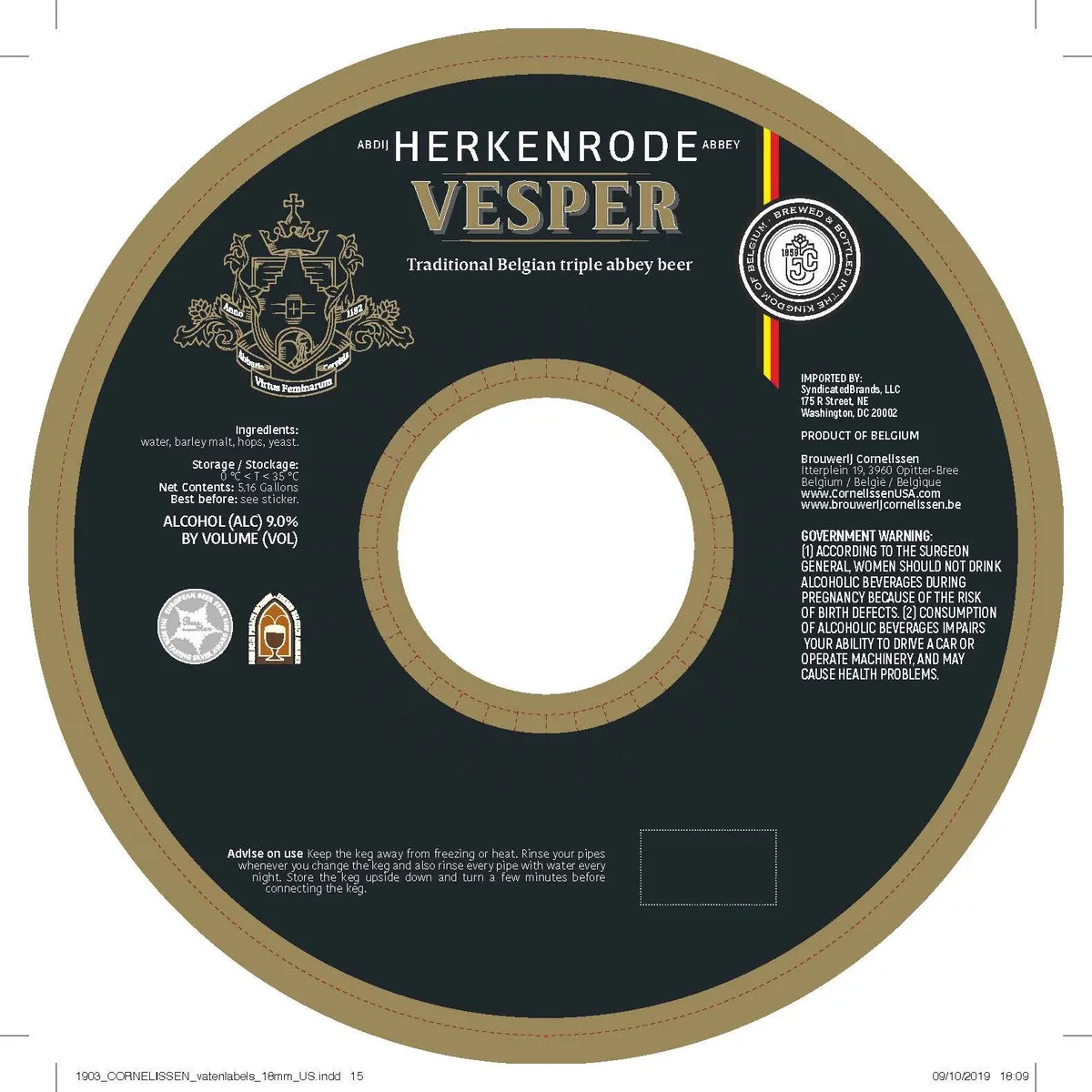 Vesper — full label as filed with TTB