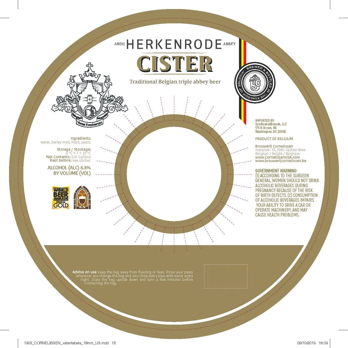 Cister — full label as filed with TTB
