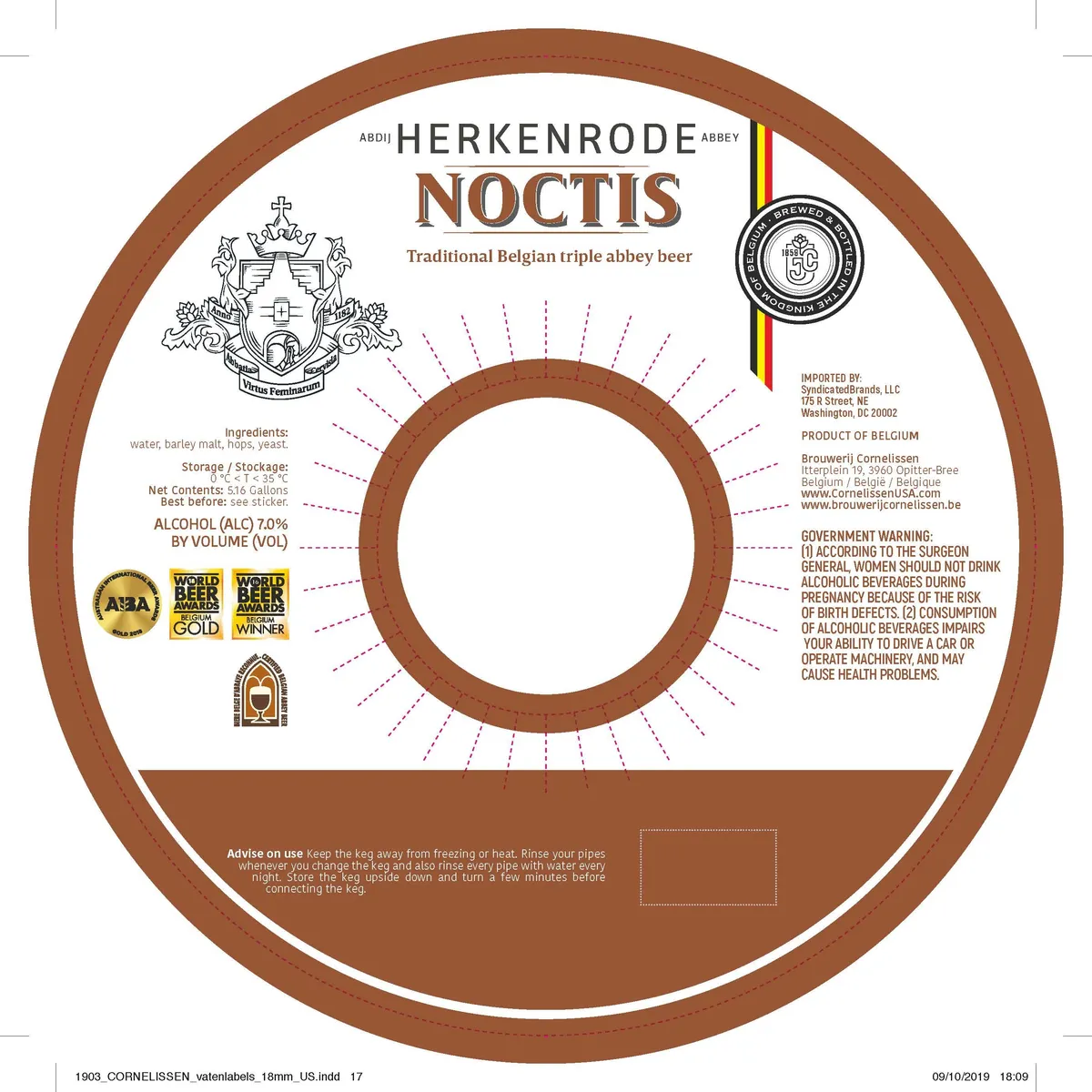 Noctis — full label as filed with TTB