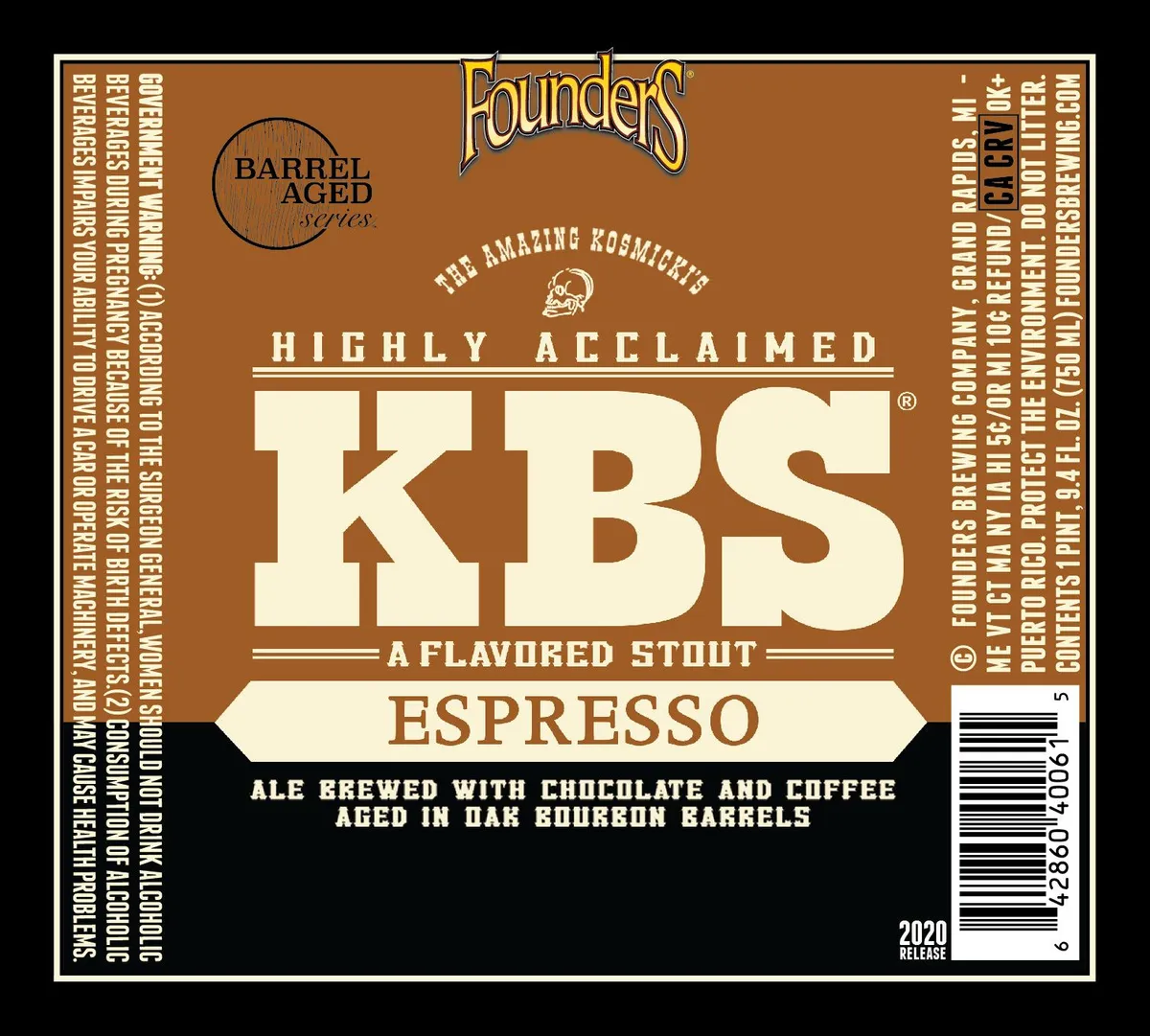 KBS Espresso — full label as filed with TTB