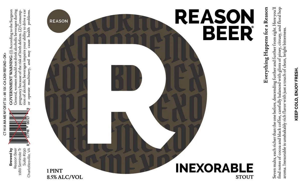 Inexorable — full label as filed with TTB