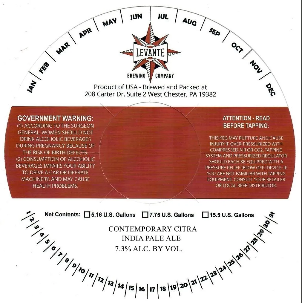Contemporary Citra — full label as filed with TTB