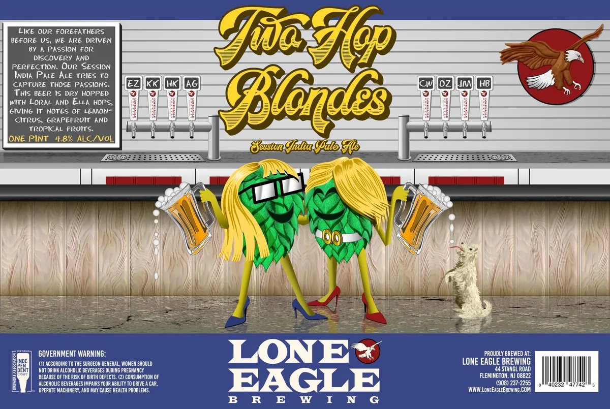 Two Hop Blondes
Session India Pale Ale — full label as filed with TTB