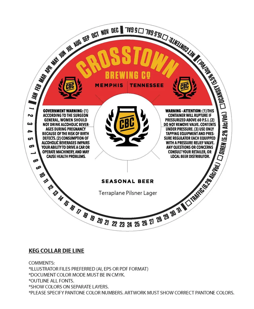 Terraplane Pilsner Lager — full label as filed with TTB