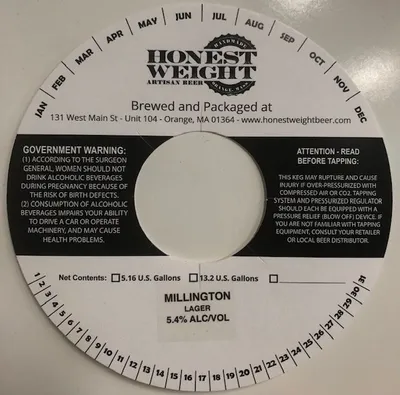 Millington Lager label