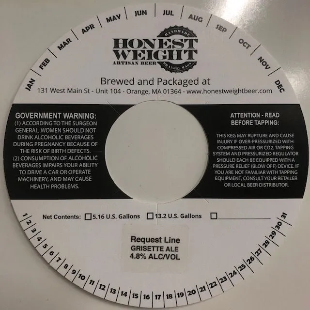 Request Line — full label as filed with TTB