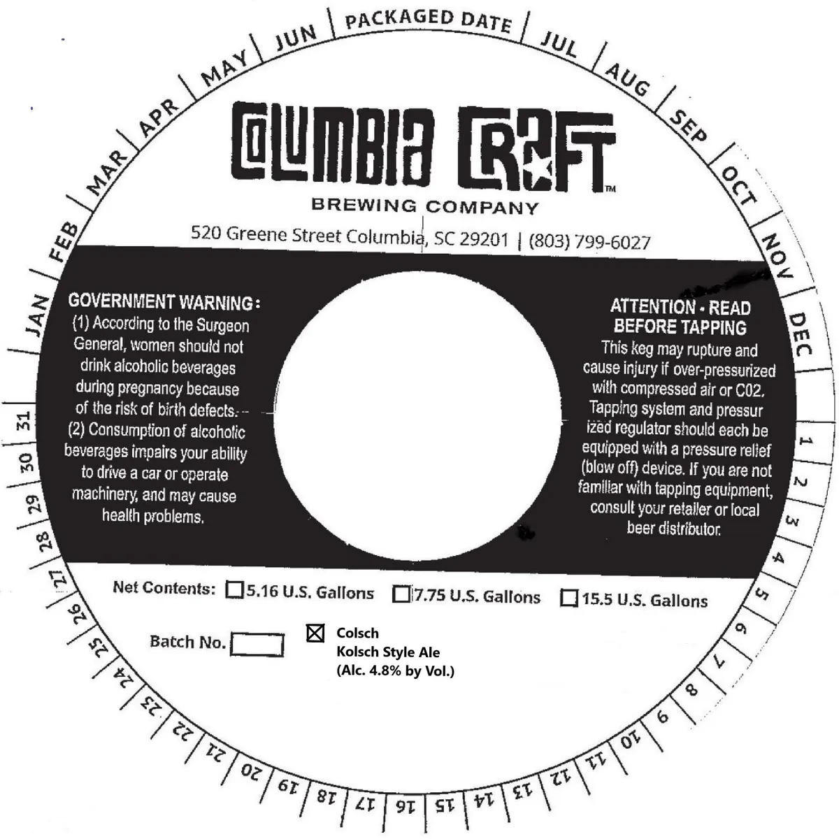 Colsch — full label as filed with TTB