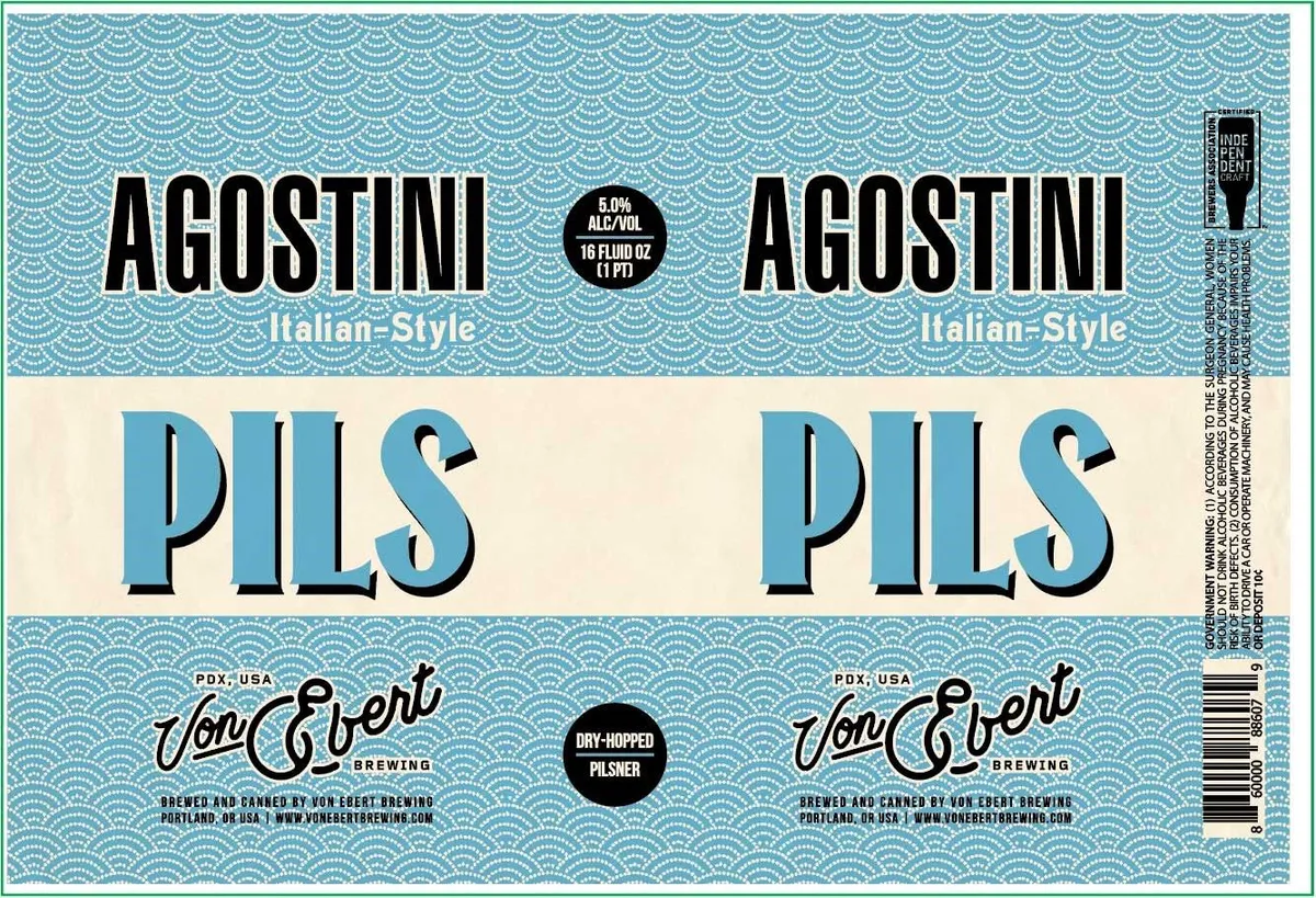 Agostini Italian-Style Pils — full label as filed with TTB
