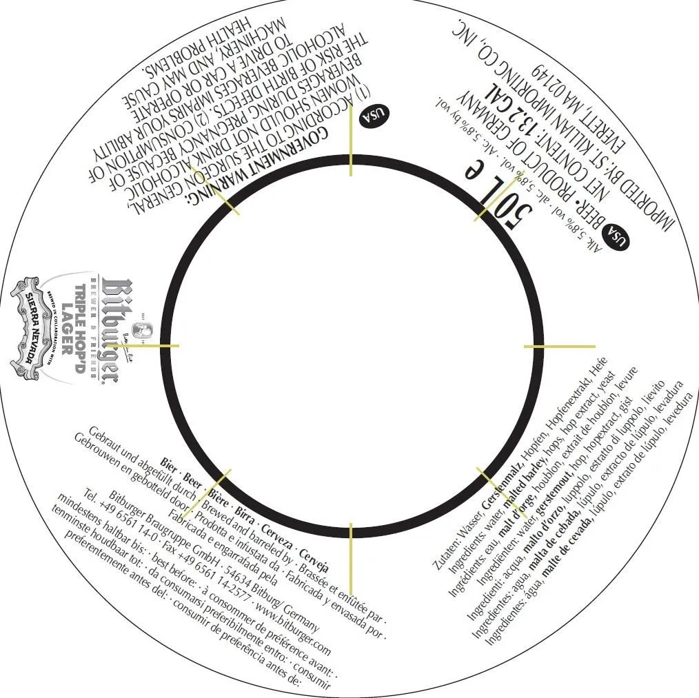 Triple Hop'd Lager — full label as filed with TTB