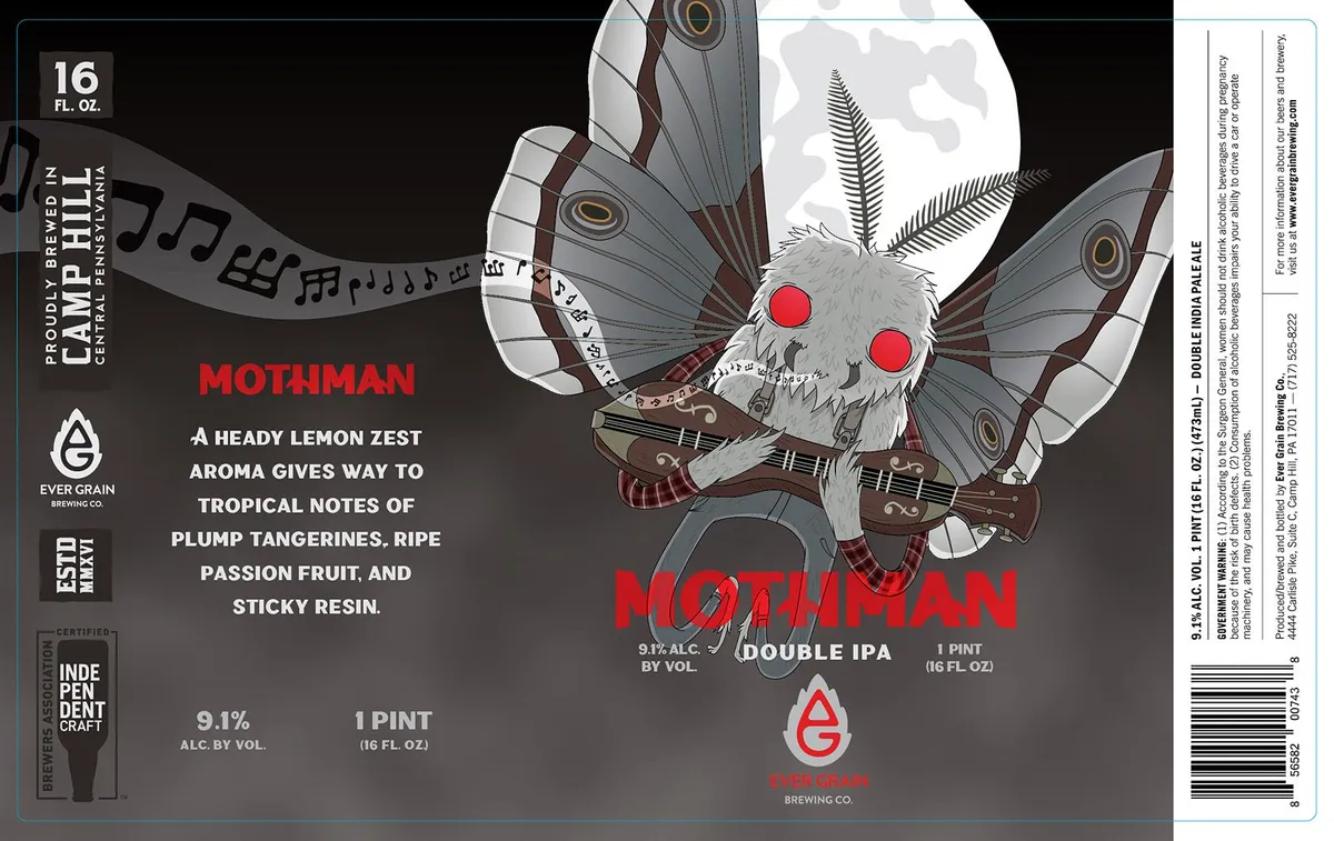 Mothman Double IPA — full label as filed with TTB