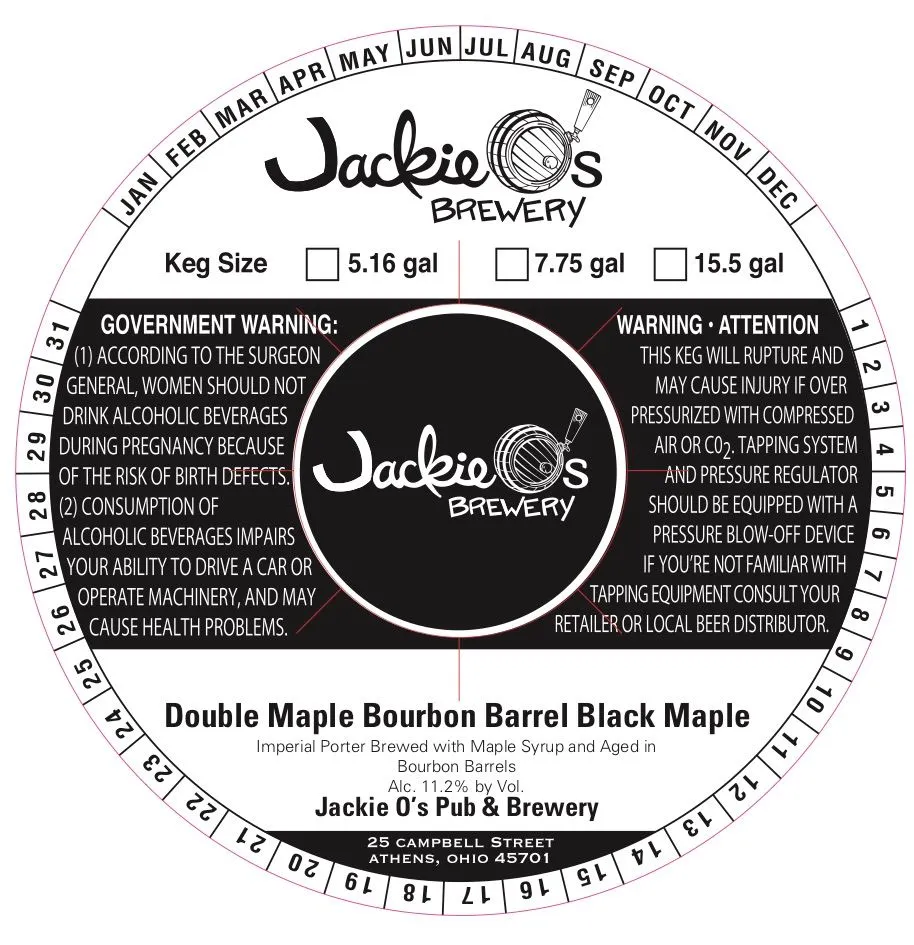 Double Maple Bourbon Barrel Black Maple — full label as filed with TTB