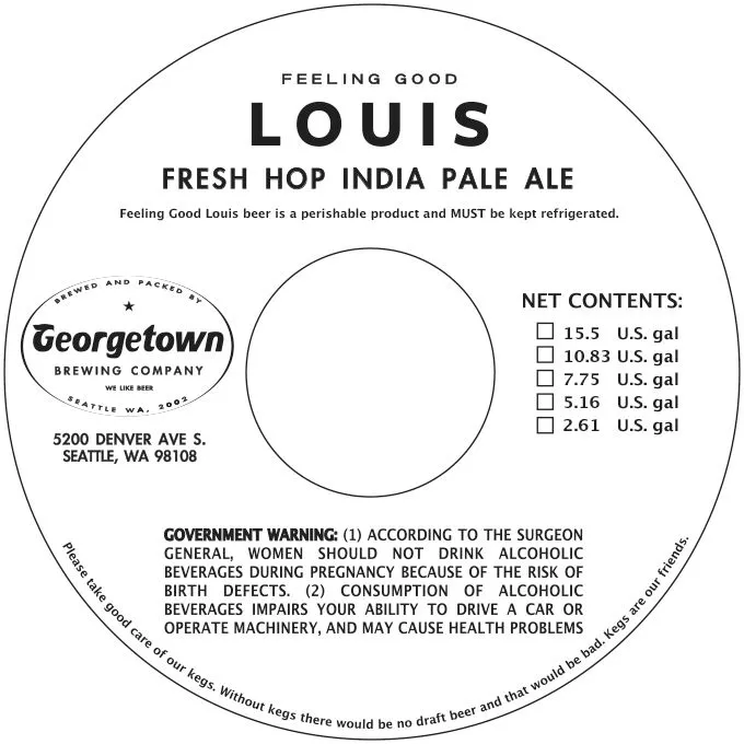 Feeling Good Louis — full label as filed with TTB