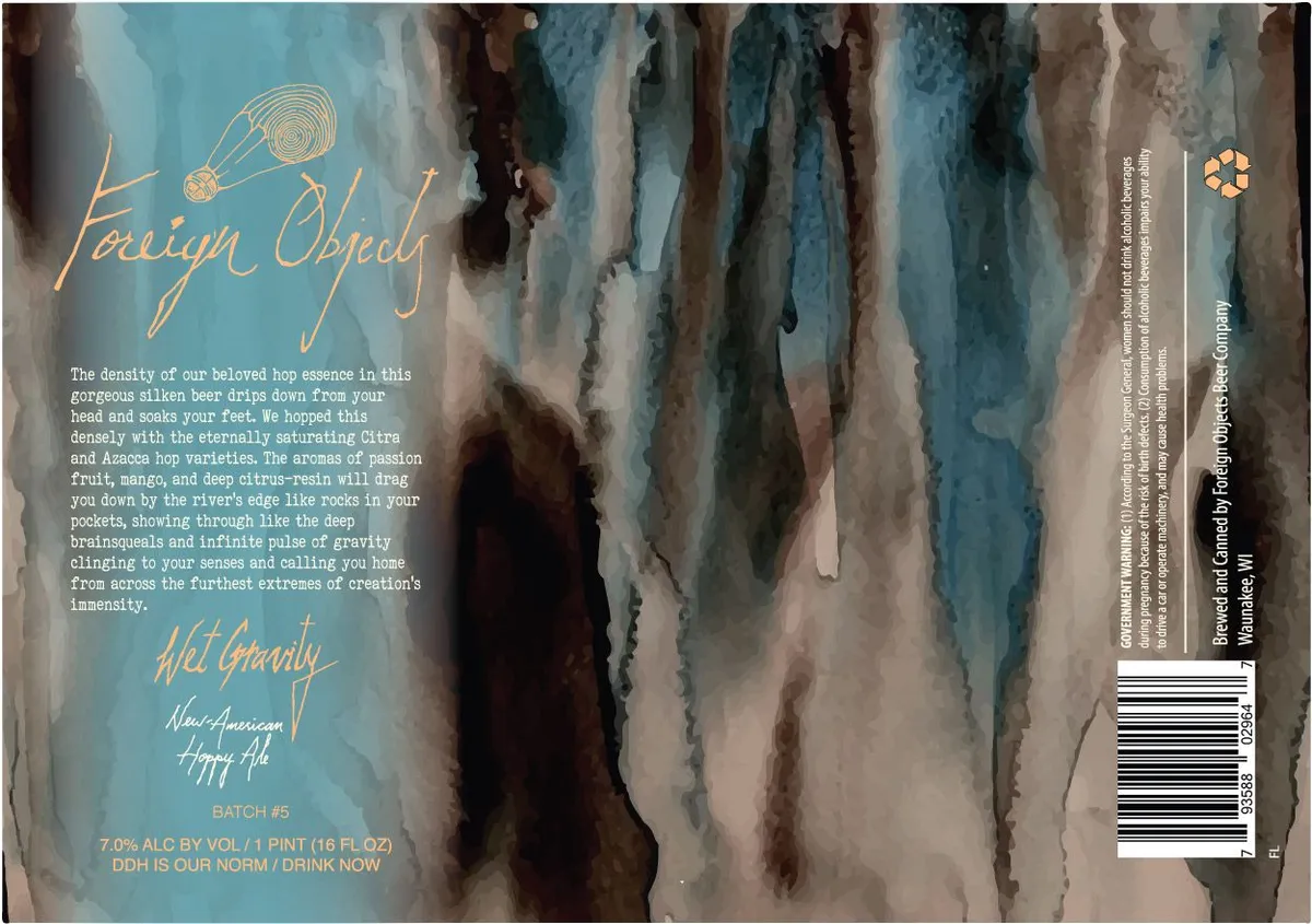 Wet Gravity — full label as filed with TTB