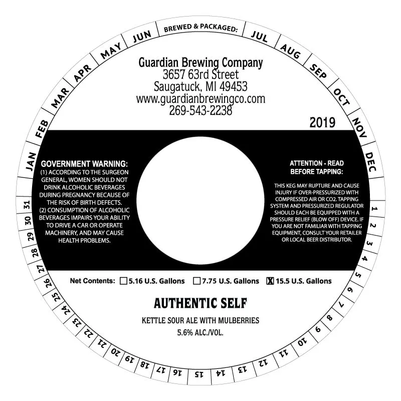 Authentic Self — full label as filed with TTB