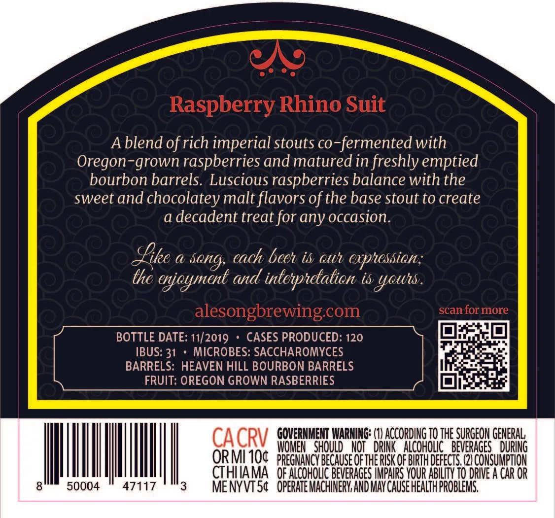 Raspberry Rhino Suit label art — ALESONG BREWING & BLENDING