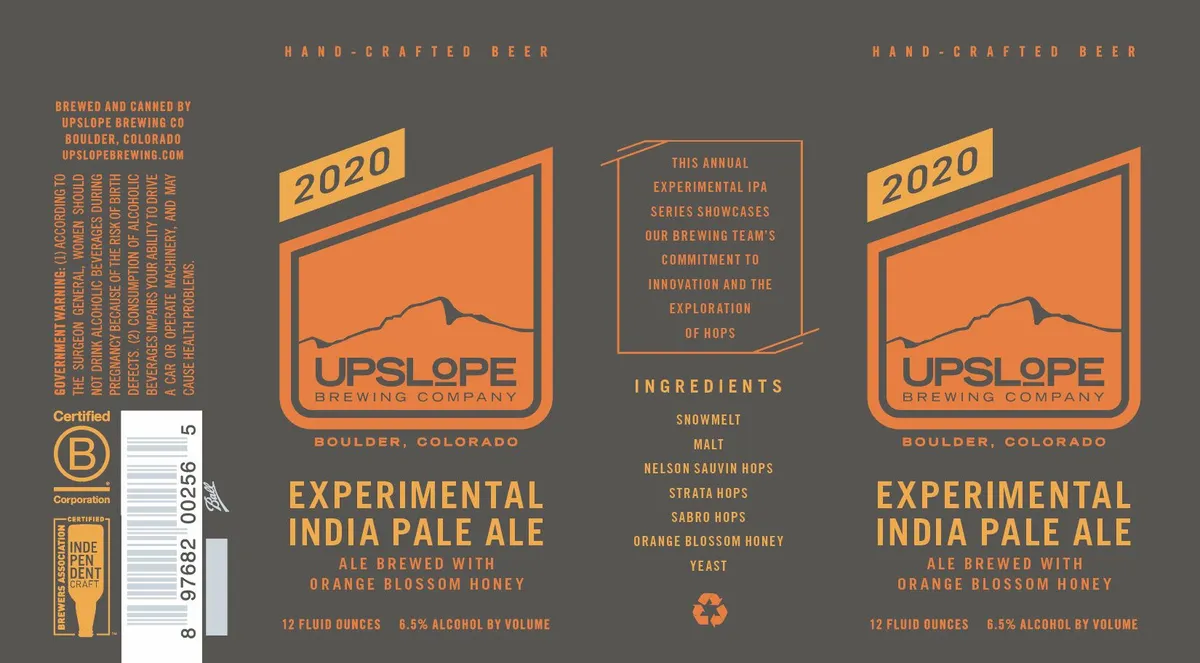 Experimental India Pale Ale — full label as filed with TTB