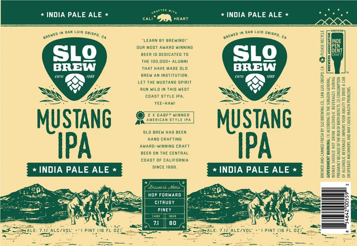 Mustang IPA — full label as filed with TTB