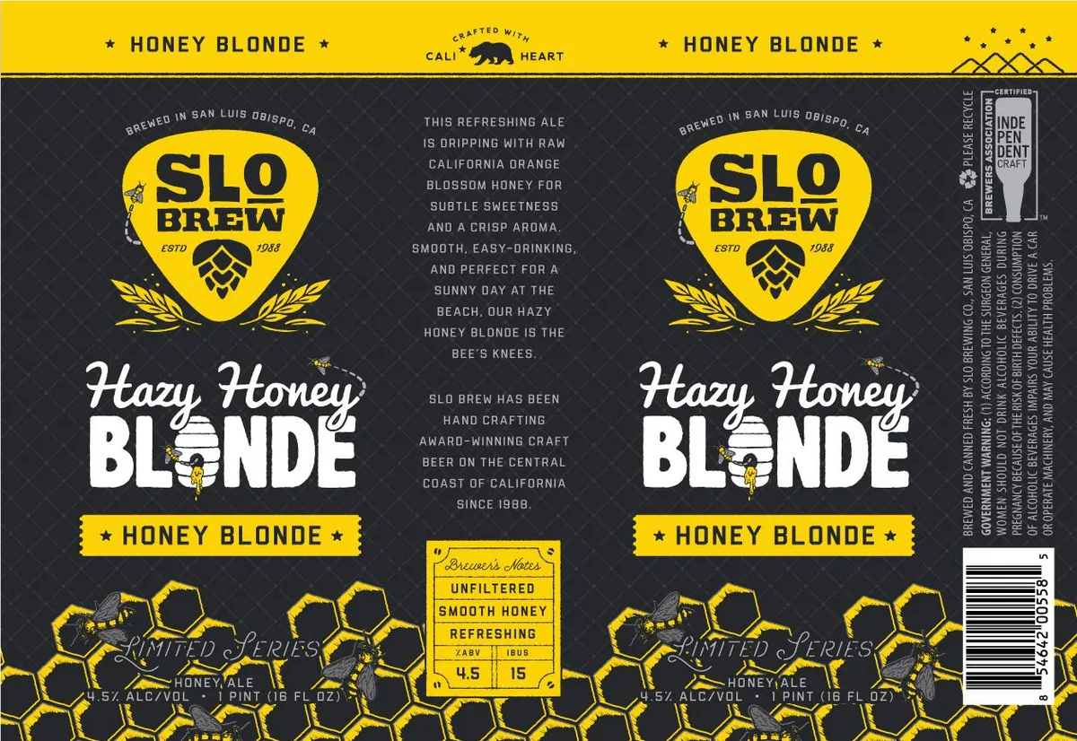 Hazy Honey Blonde — full label as filed with TTB