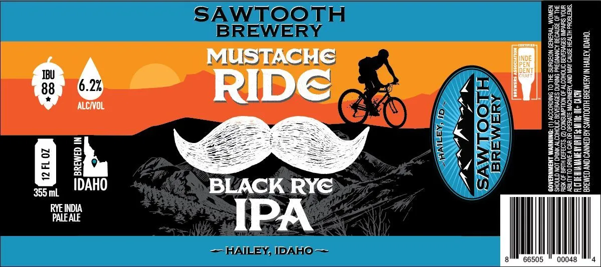 Mustache Ride Black Rye IPA — full label as filed with TTB