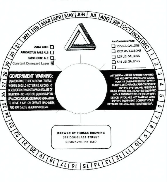Constant Disregard Lager — full label as filed with TTB