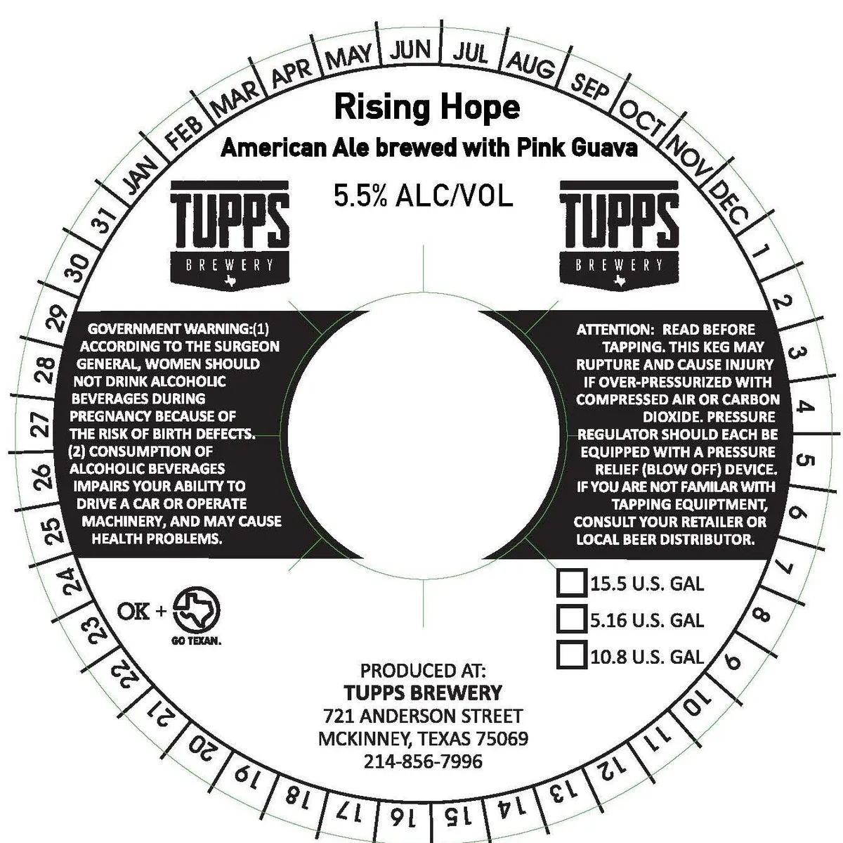 Rising Hope — full label as filed with TTB