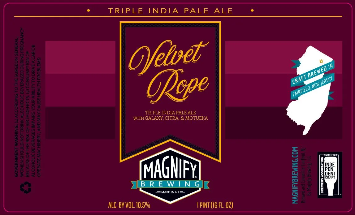 Velvet Rope — full label as filed with TTB