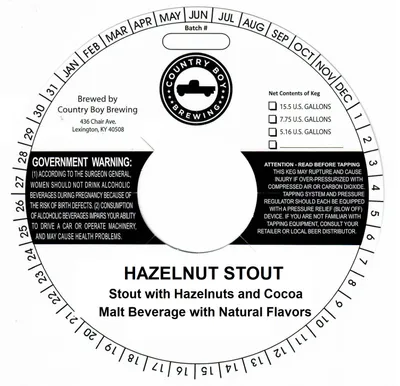Hazelnut Stout label