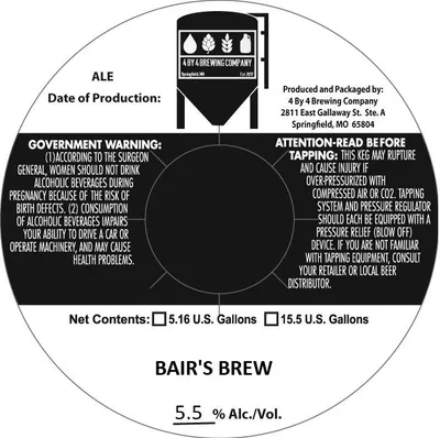 Bair's Brew label