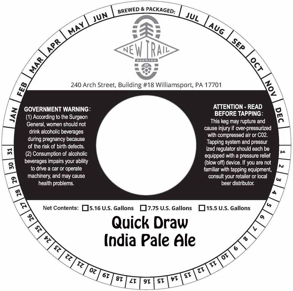 Quick Draw India Pale Ale — full label as filed with TTB