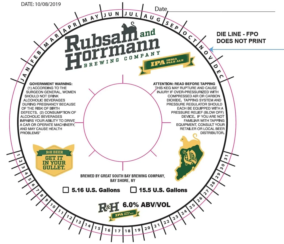 R&H IPA India Pale Ale — full label as filed with TTB