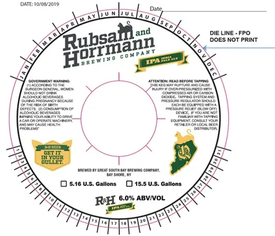 R&H IPA India Pale Ale label