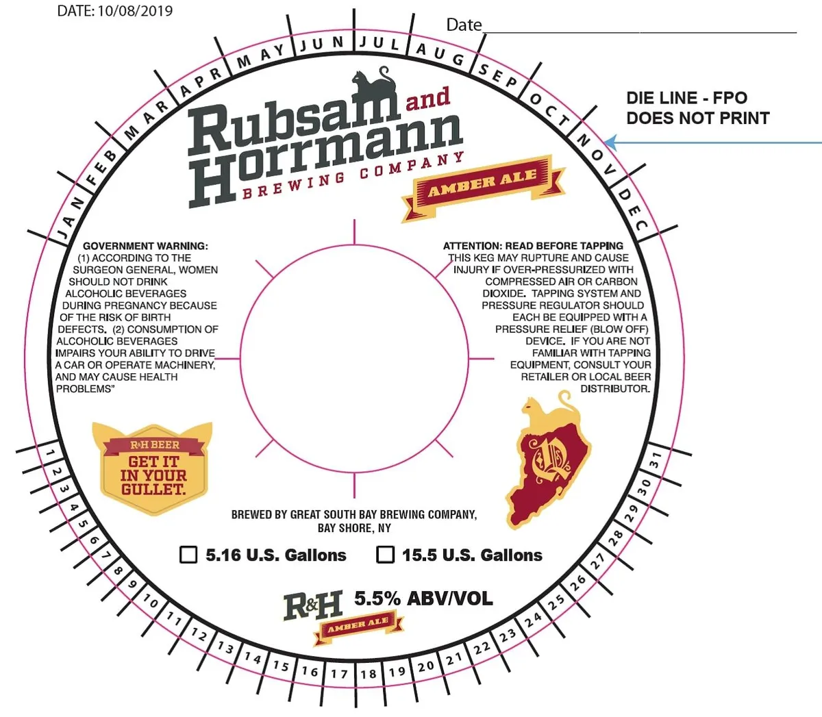 R&H Amber Ale — full label as filed with TTB