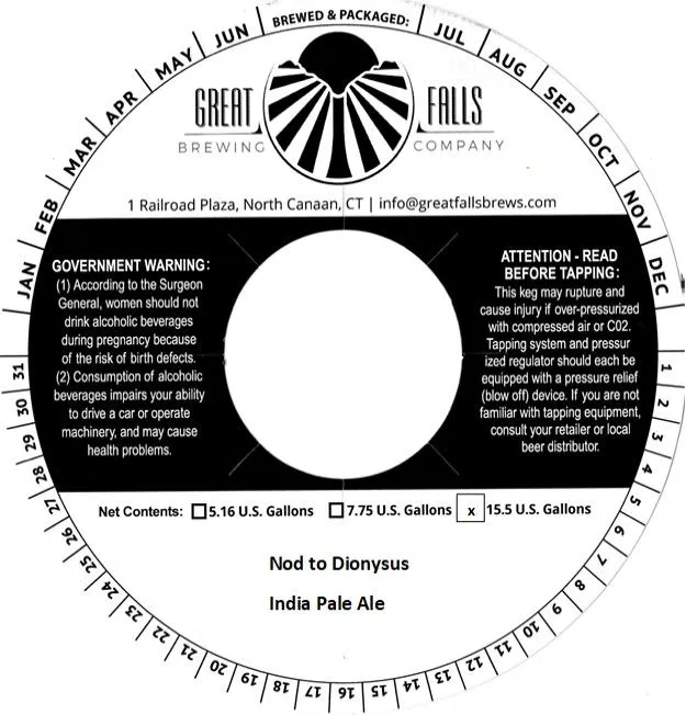 Nod to Dionysus — full label as filed with TTB