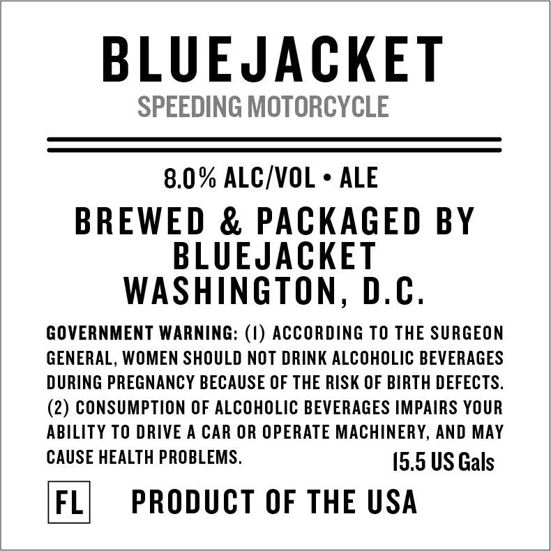 Speeding Motorcycle — full label as filed with TTB